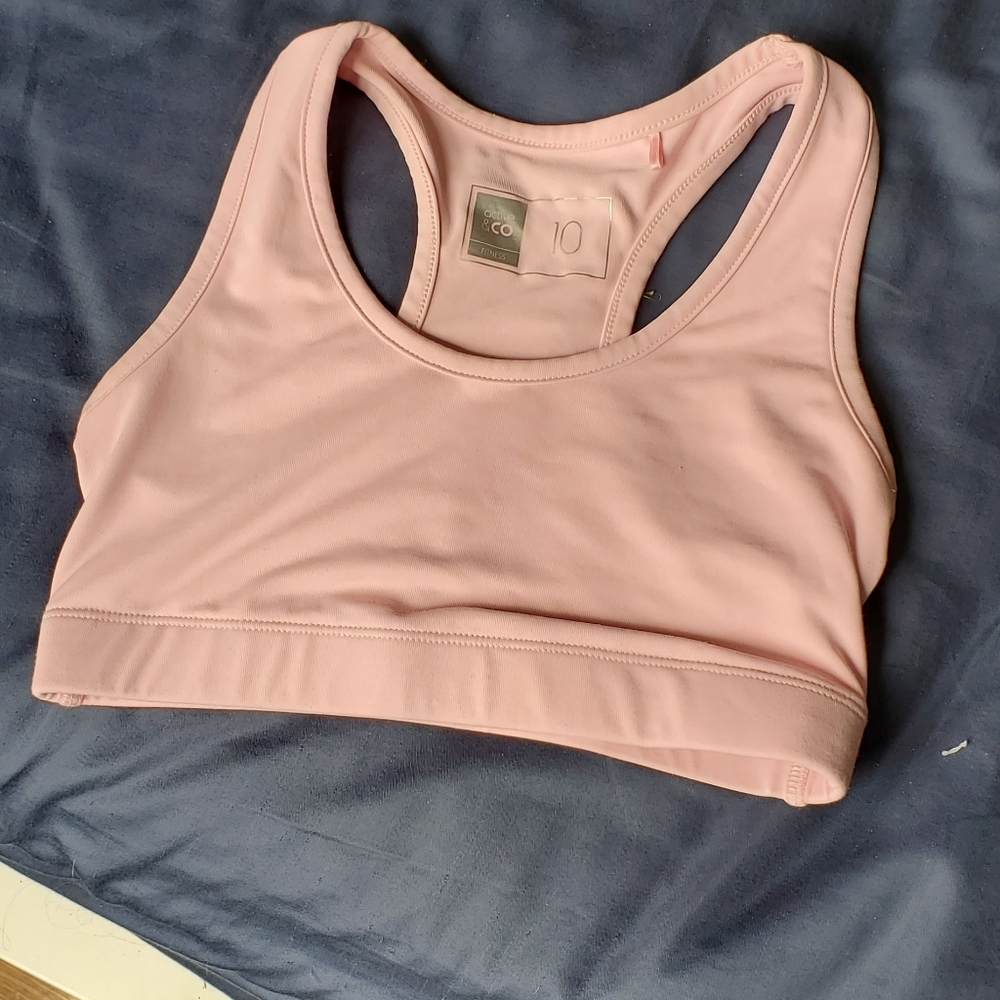 Light pink sports bra